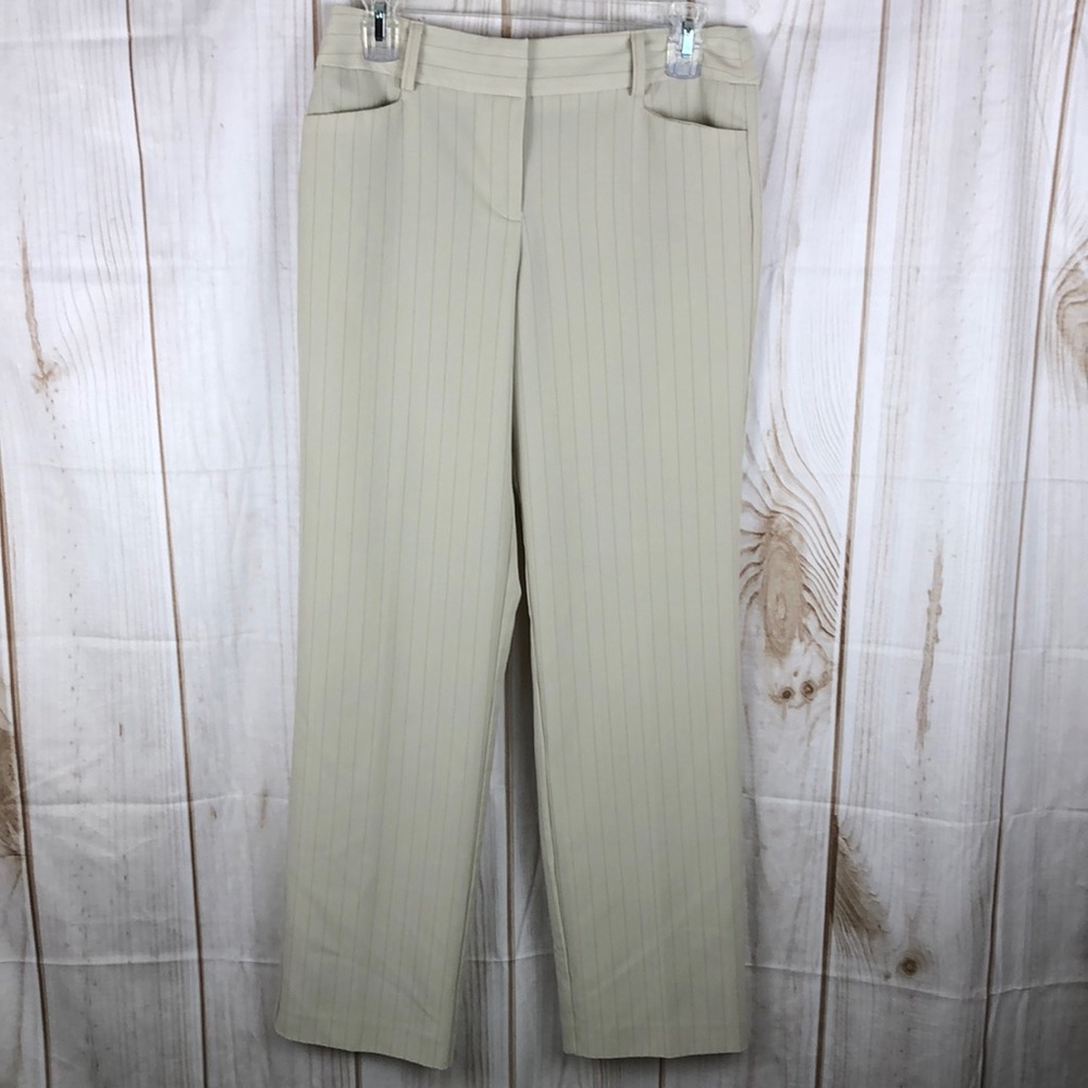 George Pinstripe / Pin-Sewn Straight Leg Dress Pants